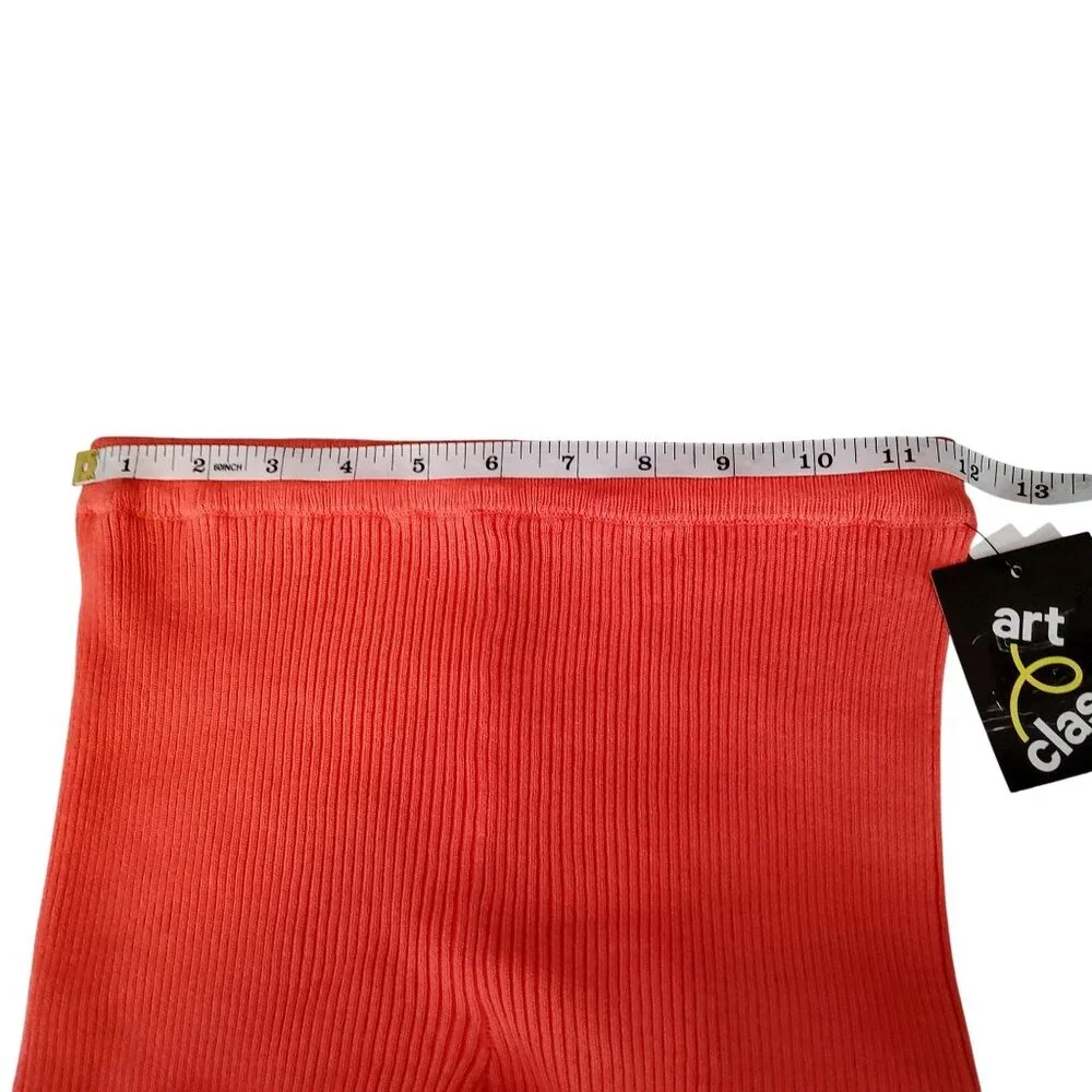 Art Class Womens Ribbed Flare Pants M Polyester Rayon Red• Lay flat to dry - Picture 6 of 10
